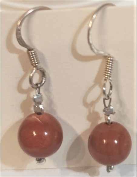 Boucles Jaspe rouge 8mm pendantes