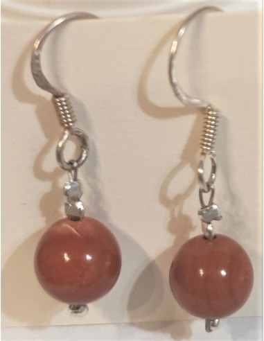 Boucles Jaspe rouge 8mm pendantes