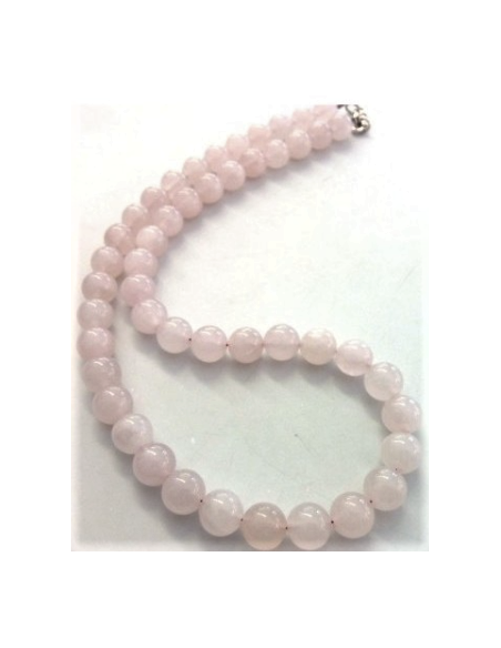 Quartz rose 8mm collier