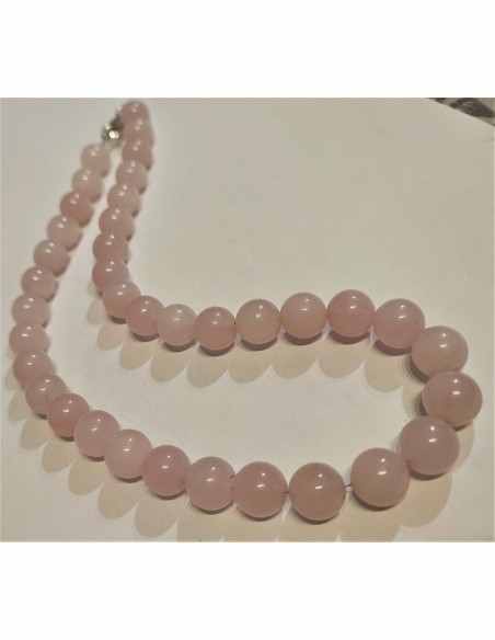 Collier Quartz rose 10mm