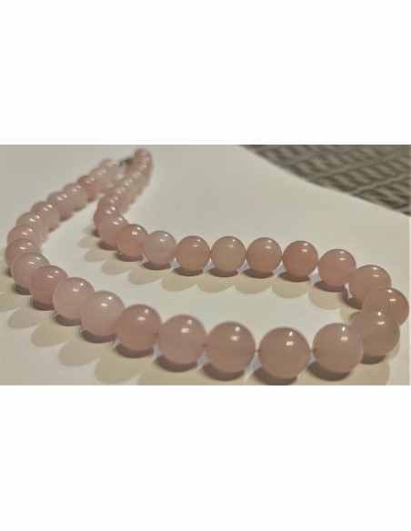 Collier Quartz rose 10mm