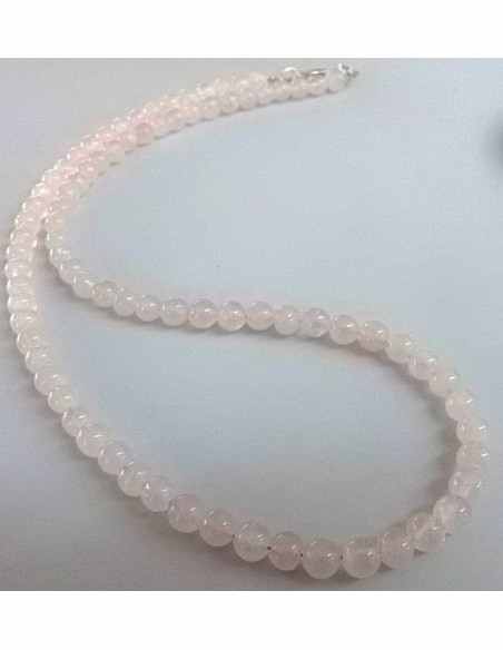 Collier quartz rose 6mm Collier quartz rose 6mm