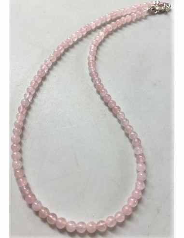 Collier quartz rose 4mm