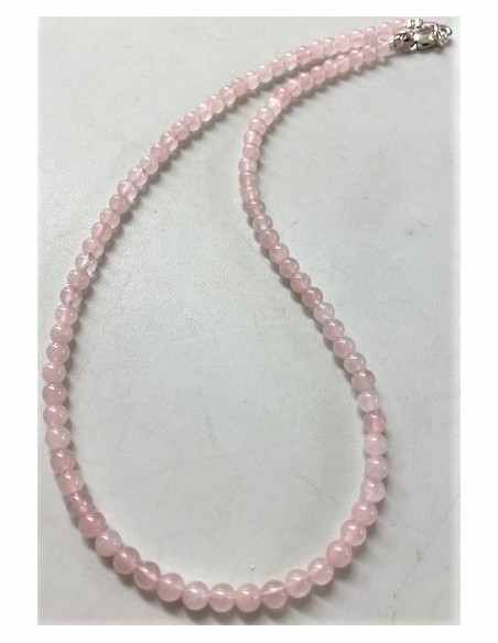 Collier quartz rose 4mm