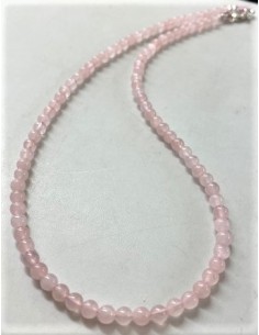 Collier quartz rose 4mm