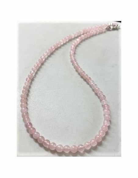 Collier quartz rose 4mm