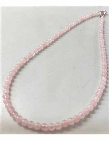 Collier quartz rose 4mm