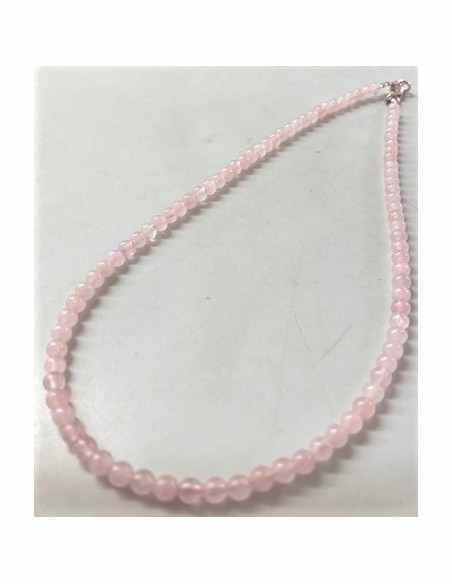 Collier quartz rose 4mm