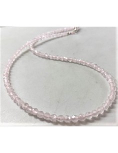 Collier quartz rose 4mm facettees 2