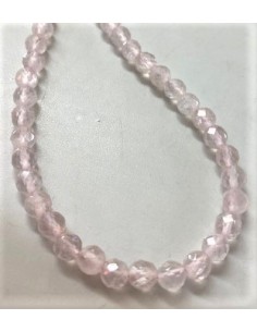 Collier quartz rose 6mm facettees