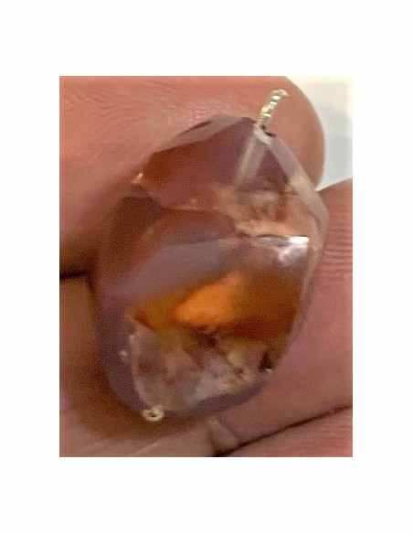 Opale de feu rouge Mexique pendentif