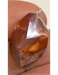 Opale de feu rouge Mexique pendentif 2