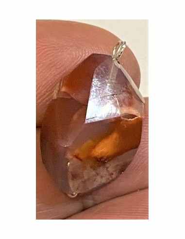 Opale de feu rouge Mexique pendentif