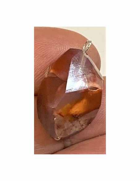 Opale de feu rouge Mexique pendentif