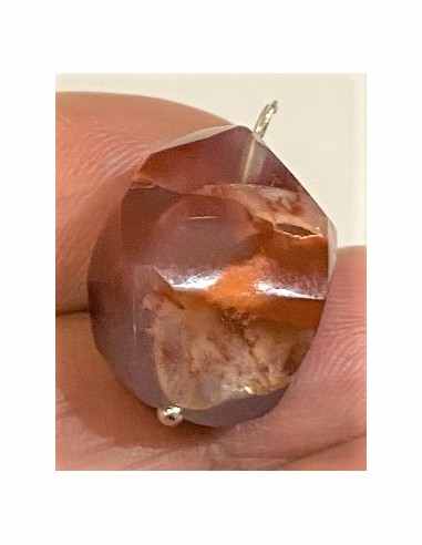 Opale de feu rouge Mexique pendentif