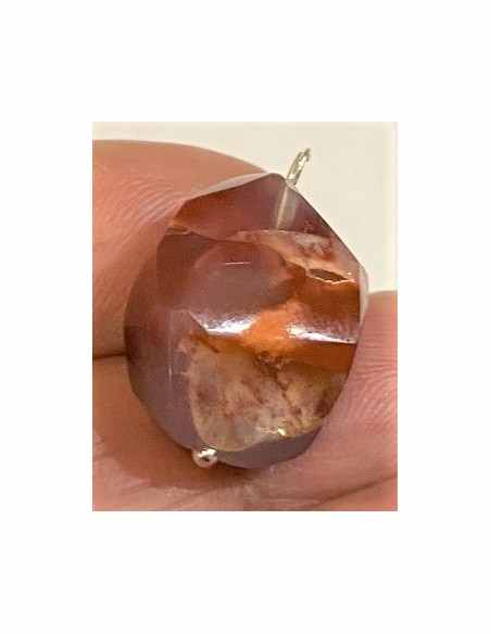 Opale de feu rouge Mexique pendentif