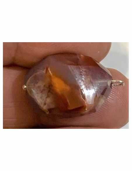 Opale de feu rouge Mexique pendentif