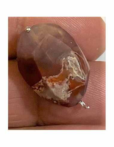 Opale de feu rouge Mexique pendentif