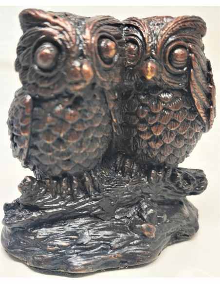 Chouette et Hibou en bronze