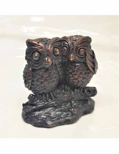 Chouette et Hibou en bronze