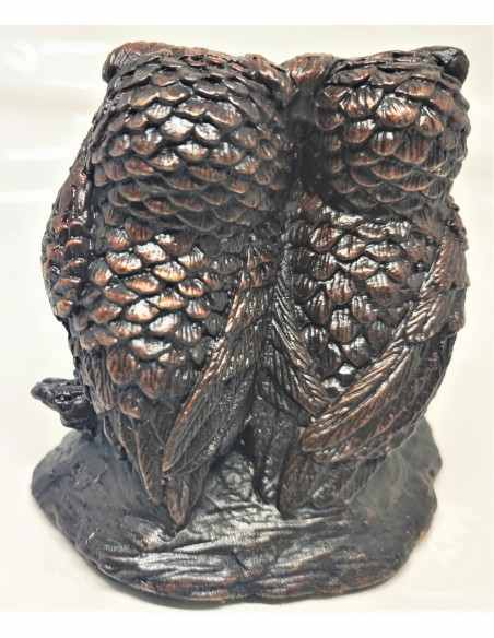 Chouette et Hibou en bronze