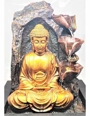 Fontaine bouddha doré