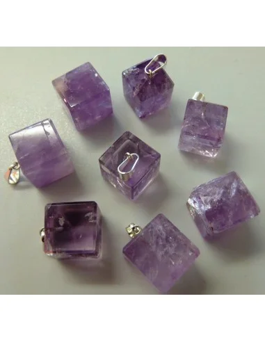 Amethytste en cube pendentif