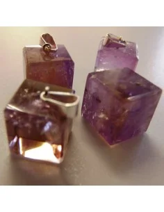 Ametrine en cube pendentif