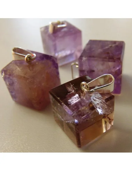 Ametrine en cube pendentif Ametrine en cube pendentif
