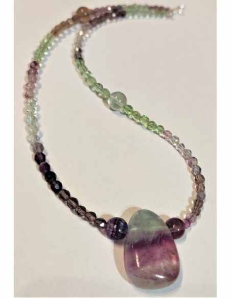 Collier Fluorine 8 et 4mm