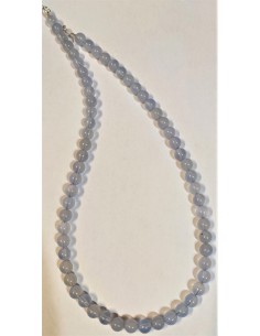 Agate bleue 6mm collier 2