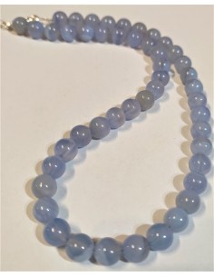 Agate bleue 8mm collier