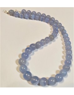 Agate bleue 8mm collier 2