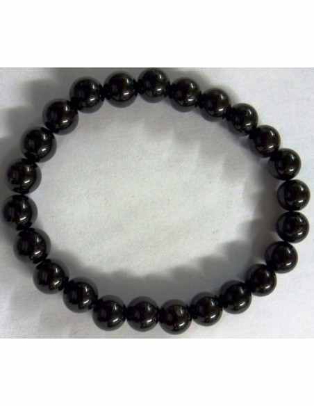 Bracelet tourmaline noire boules 8mm