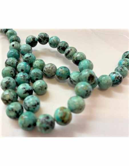 Turquoise 8mm pierre percee