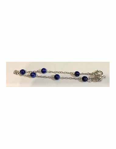 Bracelet lapis lazuli 6mm argent