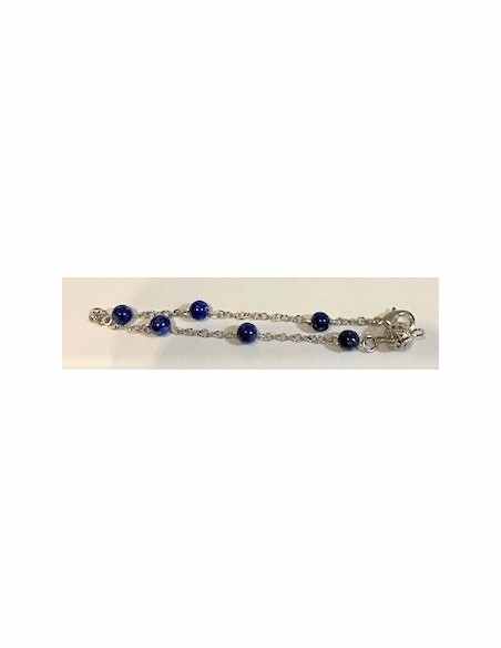 Bracelet lapis lazuli 6mm argent