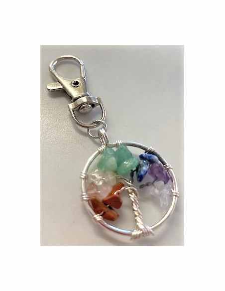 Arbre de vie, sept chakras porte cles