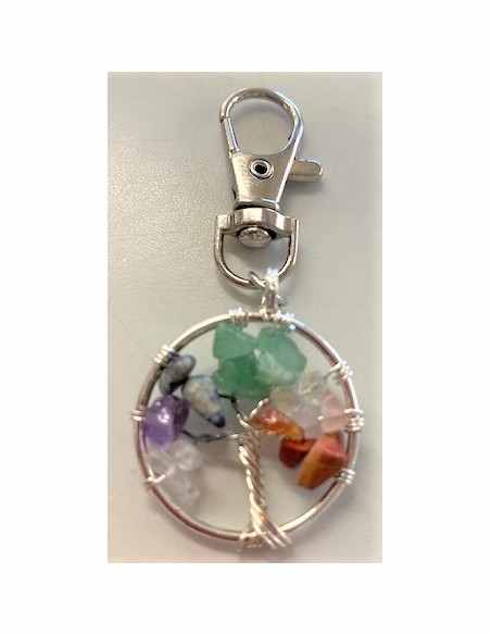 Arbre de vie, sept chakras porte cles