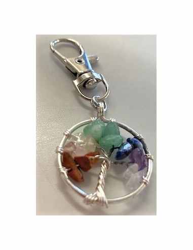 Arbre de vie, sept chakras porte cles