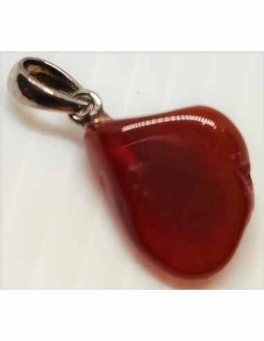 Pendentif Opale de feu rouge 15mm