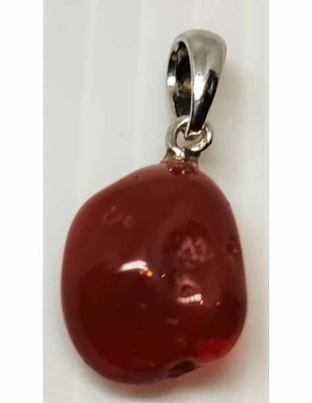 Pendentif Opale de feu rouge 12mm