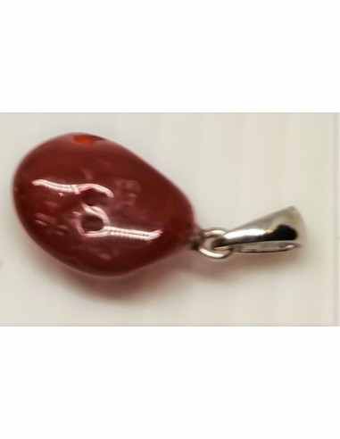 Pendentif Opale de feu rouge 12mm