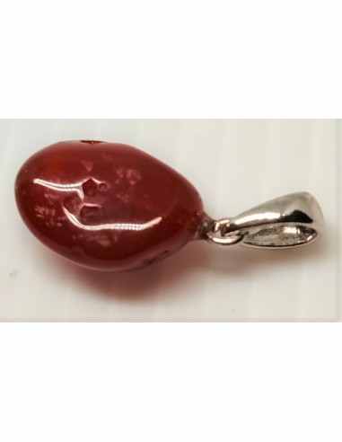 Pendentif Opale de feu rouge 12mm