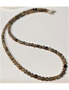 Collier Labradorite 4mm liens argent 2