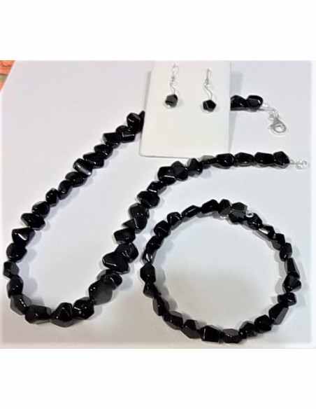 Parure spinelle noire