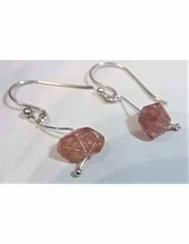 Boucles d'oreilles spinelle rouge 5 a 6mm