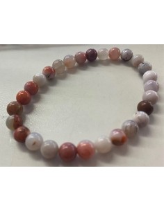 Pierre de lune rose 6mm bracelet