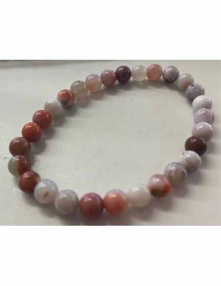 Pierre de lune rose 6mm bracelet