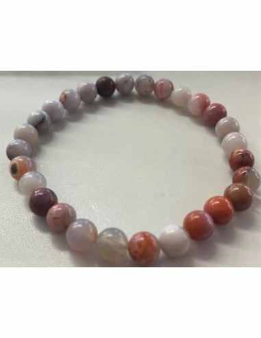 Pierre de lune rose 6mm bracelet